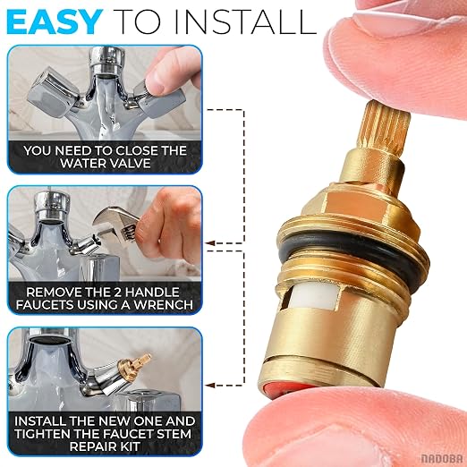 Faucet Cartridge Replacement, 1/2" Thread, 20 Teeth | Faucet Valve Replacement - Image 4