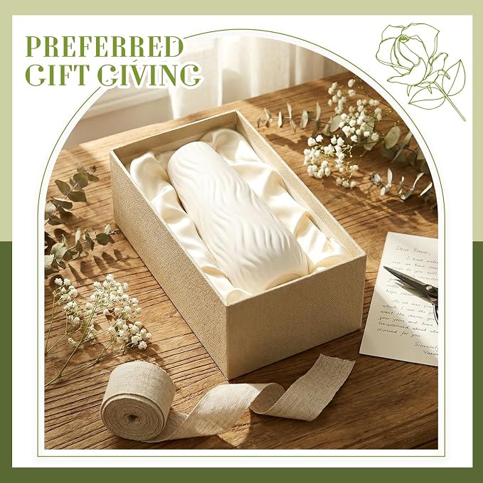 Qinyoung White Ceramic Bud Vase Set of 8 - Image 5