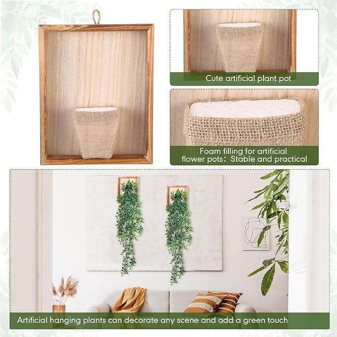 Briwooody 2 Pack Artificial Hanging Plants - Image 4