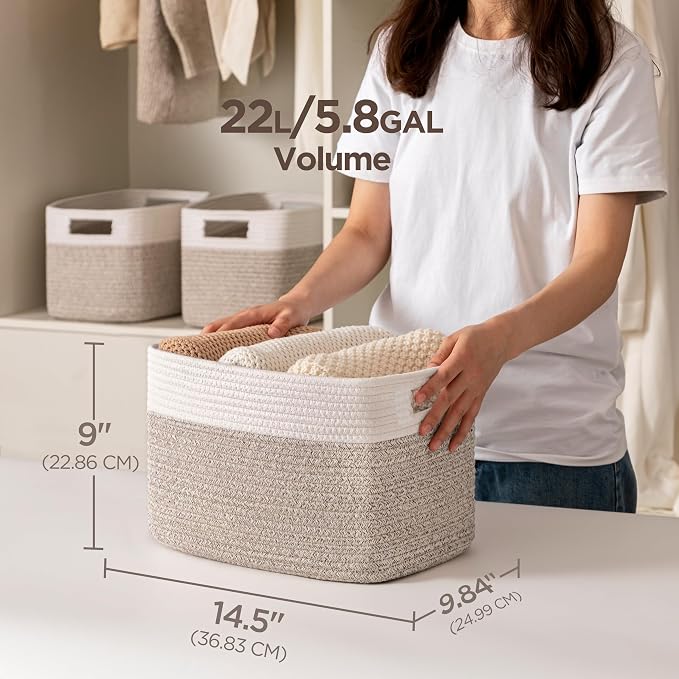4 Pack Storage Baskets for Organizing, Shelf Baskets - Image 2