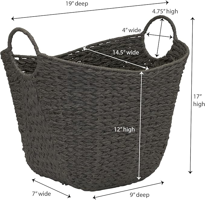 Household Essentials Handwoven Paper Rope Storage Basket - Image 2