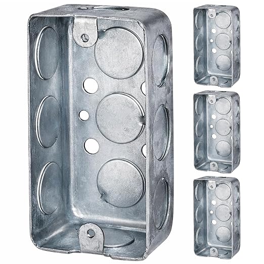 4 Pack - 4x2” Rectangle Steel Electrical Box| 1-1/2" Deep Box by OhLectric