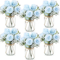 6 Sets Mason Jar Flowers Centerpiece Table Decorations, Artificial Peony Baby's by Zeyune