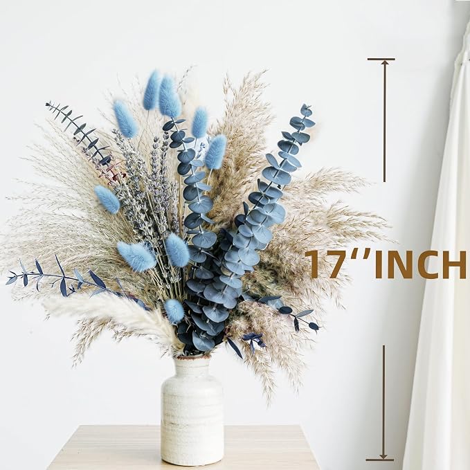 Dusty Blue Dried Flower Bouquet - Image 2