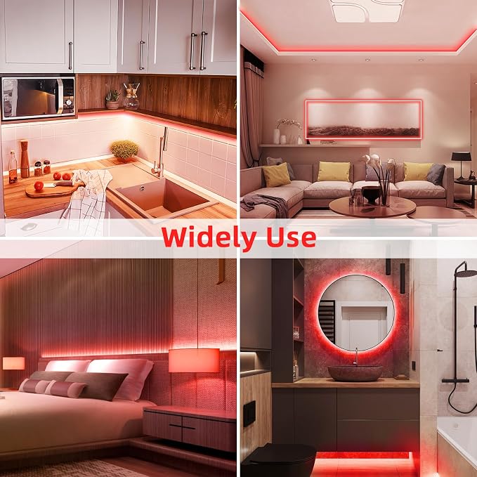 Lamomo Red Led Strip Lights 32.8Ft, 2 Roll Neon Rope Strip 0.39In/Cut, 12V Flex - Image 7