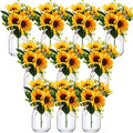 XunYee 10 Set Mason Jars for Centerpieces, Sunflower | Mason Jar Flower Vases by XunYee