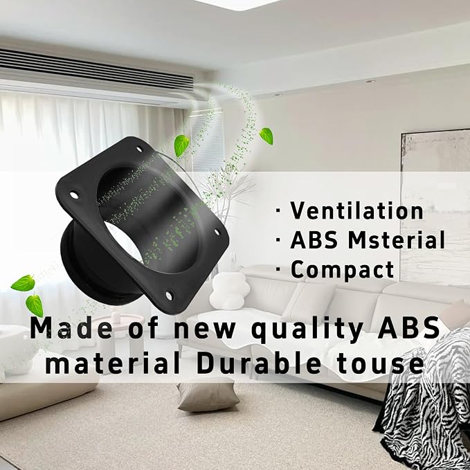 2Pcs 3 Inch Duct Connector Flange, ABS Plastic Wall Plate, Square to Round - Image 4