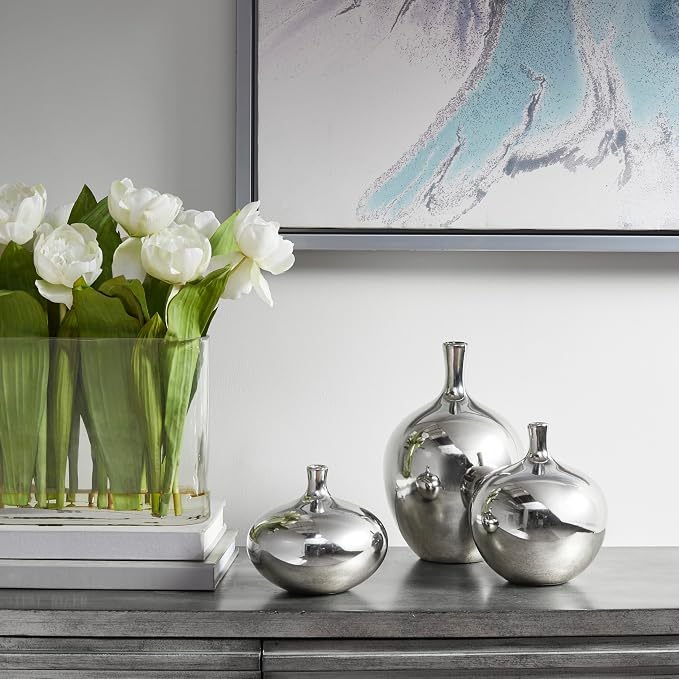 Madison Park Signature Ansen Ceramic Handmade Vase Set Home Décor - Image 2