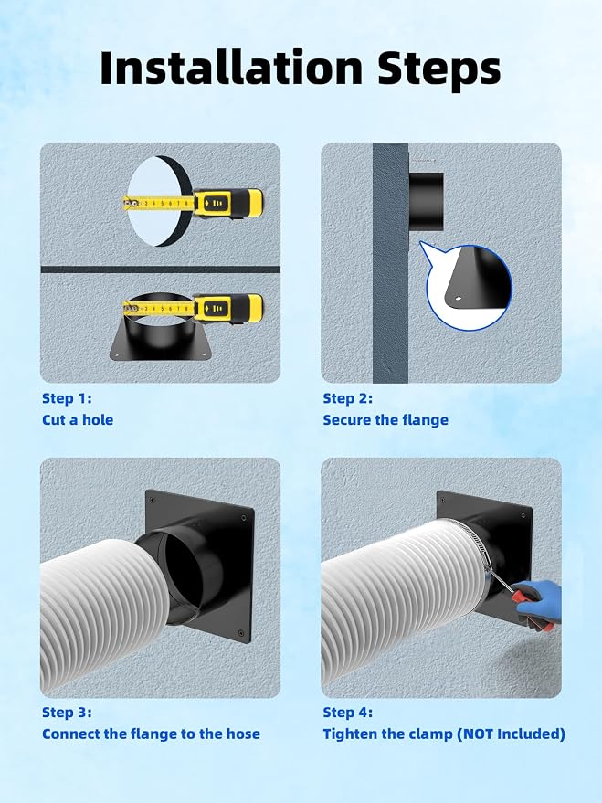 6 Inch Duct Connector Flange, Metal Dust Collection Flange | Square to Round - Image 5