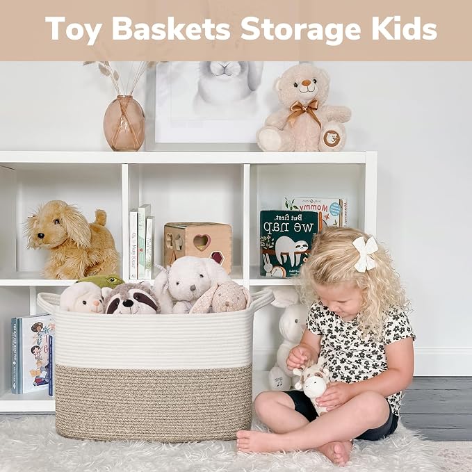 Goodpick 50L Large Woven Storage Basket, Light Brown | Decorative Gift Basket - Image 4
