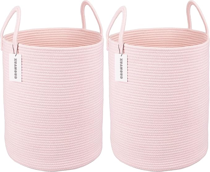 XUANGUO Cotton Rope Laundry Basket Hamper by XUANGUO