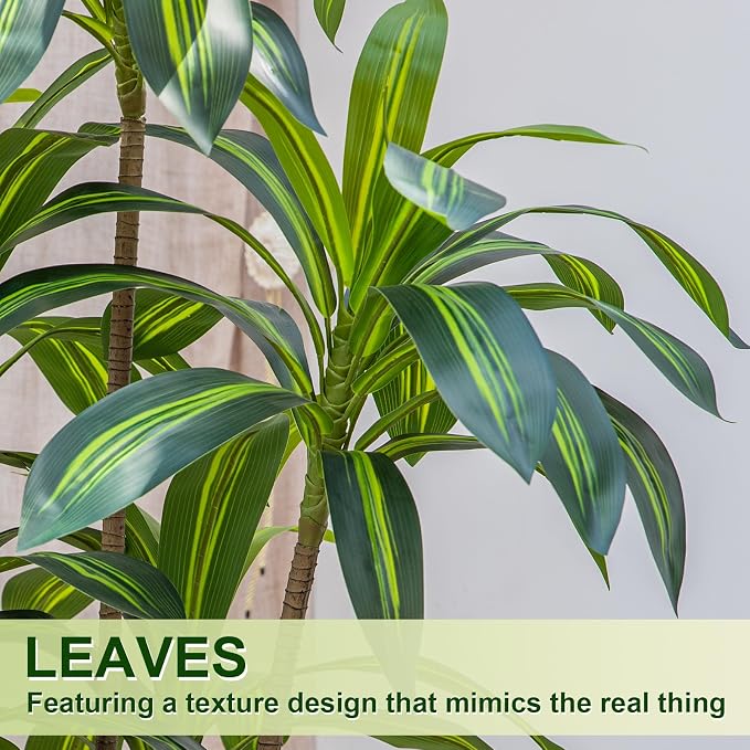 VIVATREES Dracaena Tree 6FT Artificial, 72in Tall Faux Dracaena Tree - Image 7