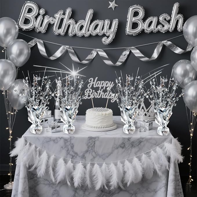 12 Pcs Metallic Foil Spray Centerpiece Party Star Table Decoration Brust - Image 8