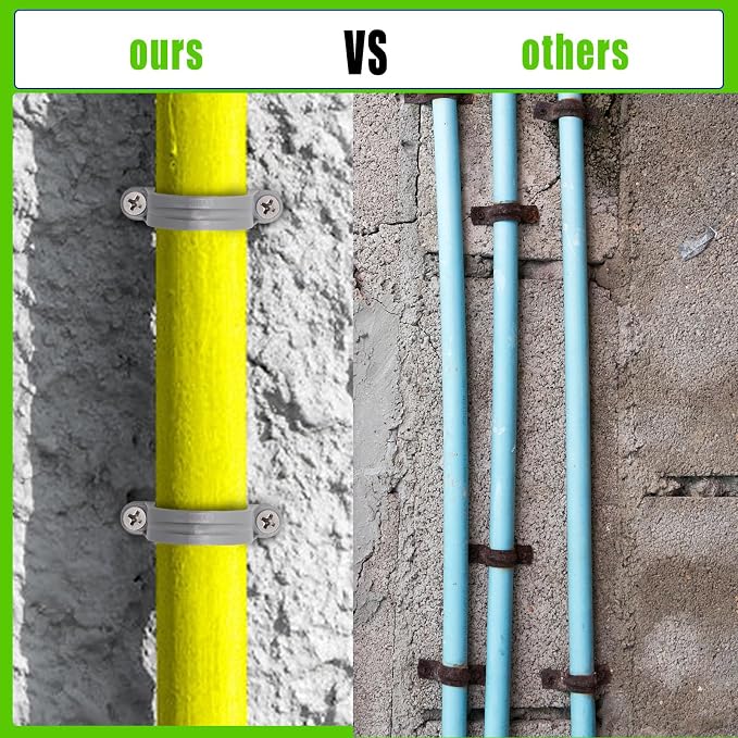 2 Inch PVC Pipe Strap, 2-Holes Conduit Pipe Clamps Plastic Pipe Supports - Image 5