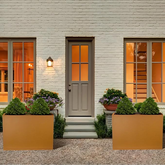 Corten Steel Planter Box 28"x12"x28", Tall Planter Box Outdoor | Large - Image 9