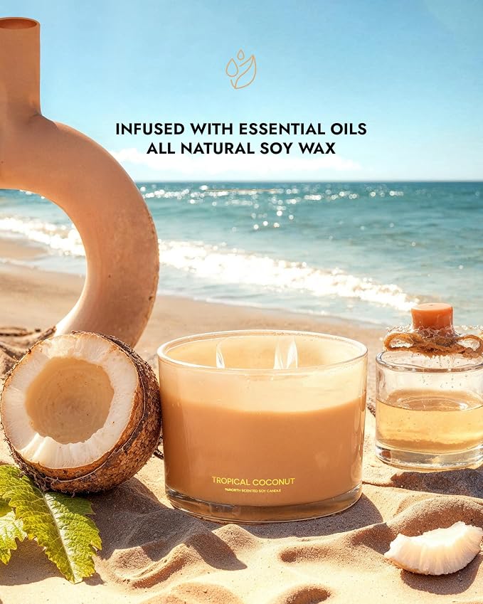 Luxury Coconut Soy Candle | Large 3 Wick Jar Candle | Up to 50 Hours Burning - Image 2