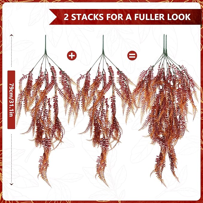 2-Pack Fake Hanging Plants, Faux Hanging Plant Artificial Greenery - Image 3