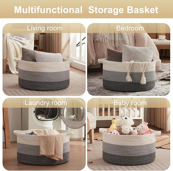 OIAHOMY 105L Extra Large Blanket Basket - Image 4