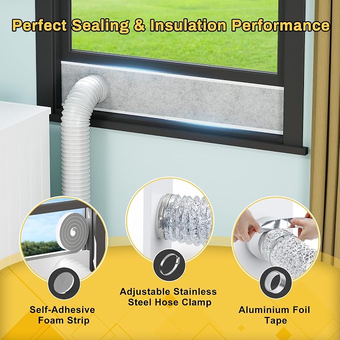 Dryer Vent Window Kit with Insulation Foam Panels - Image 8