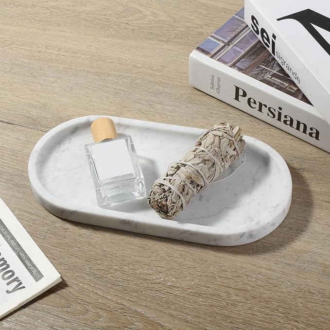 Natural White Marble Tray for Home Decor, Catchall Tray for Perfume - Image 8