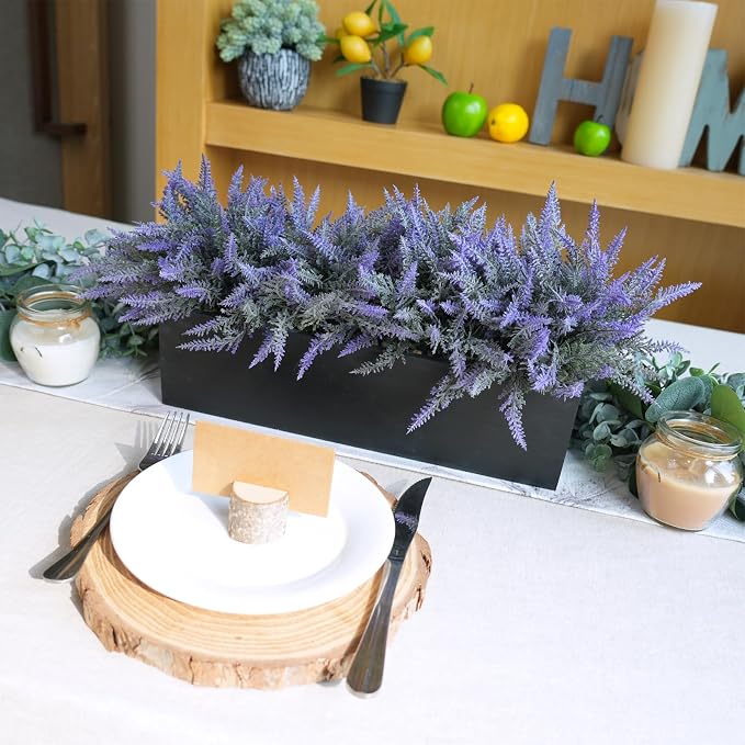 Winlyn 14" Artificial Lavender Arrangement Faux Lavender Flowers in Rustic - Image 8