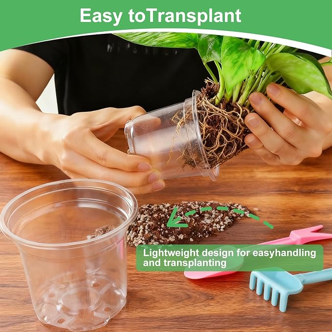 45 Pack 7/8/10 Inch Clear Nursery Pots - Image 5