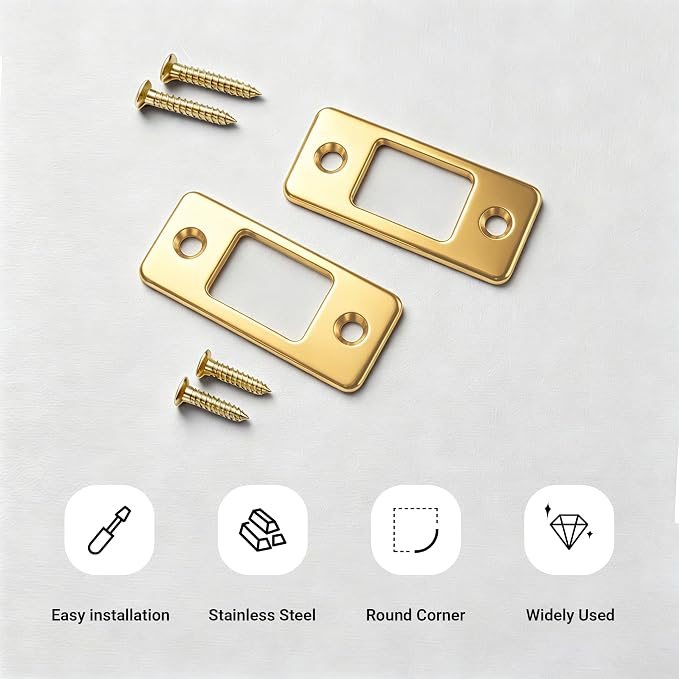 Deadbolt Restorer Strike Plates Narrow Side and Large Hole, Round Corner | - Image 2
