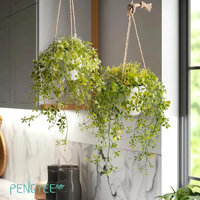 3 Packs 13" Fake Hanging Plants - Image 2