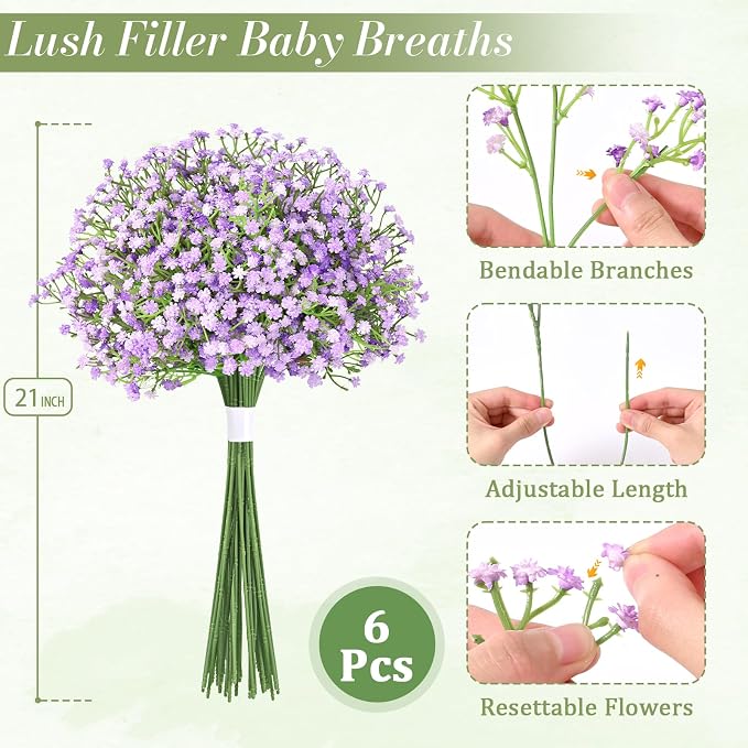 12Pcs Babys Breath Artificial Flowers - Image 9