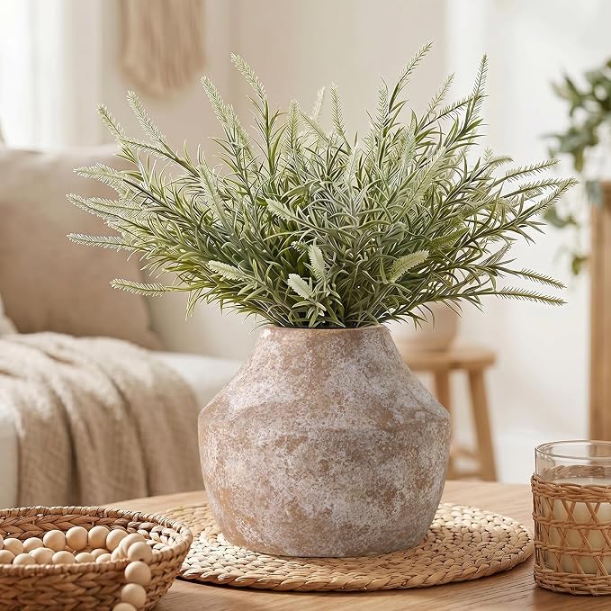 Ceramic Flower Vase for Centerpieces, 5.2in Pottery Small Ceramic Vases | - Image 3