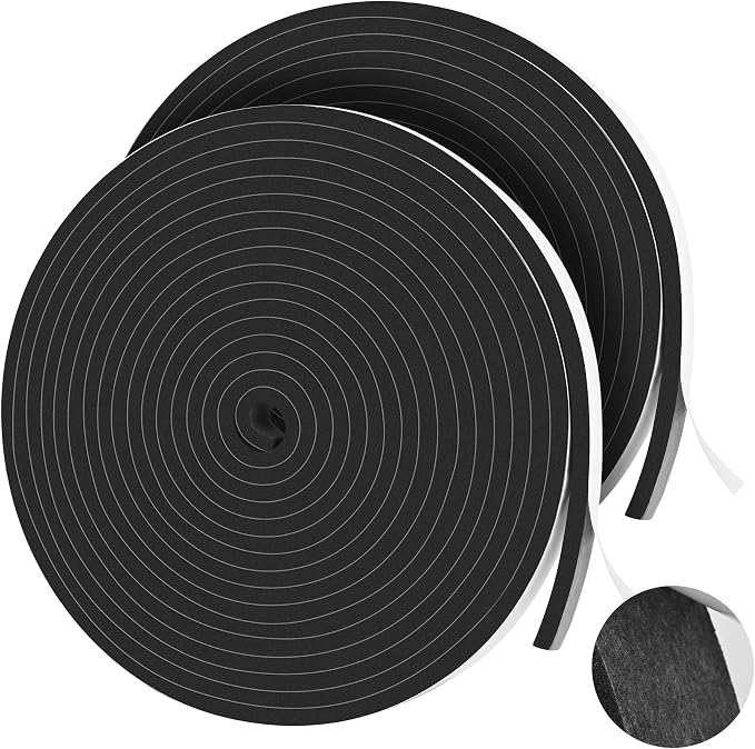 42Ft Foam Tapes Self Adhesive Foam Seal Strips 1/2In x 1/4In x 21Ft Each Roll by MYFAMIREA