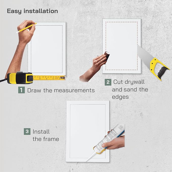 Vent Systems 8" x 12" Push-to-Open ABS Access Door – White Plastic Access Panel - Image 5