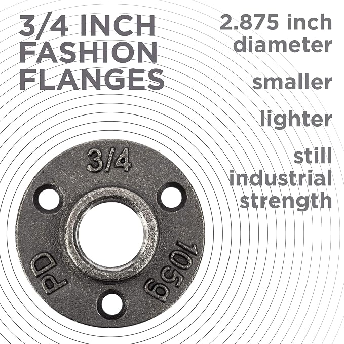 PIPE DECOR Mini Floor Flange Fitting, 3/4 Inch, and Standard 3/4 Inch Plumbing - Image 2