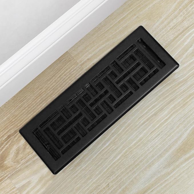 Decor Grates AJH414-BLK Oriental Floor Register, 4x14 Inches, Textured Black - Image 8