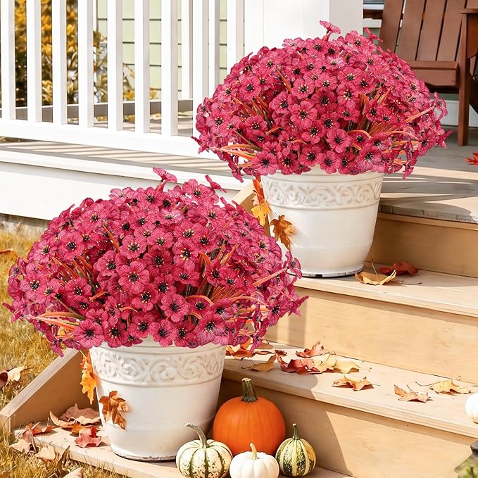 Powbrace 22 Pack Artificial Fall Flowers Mums - Image 4