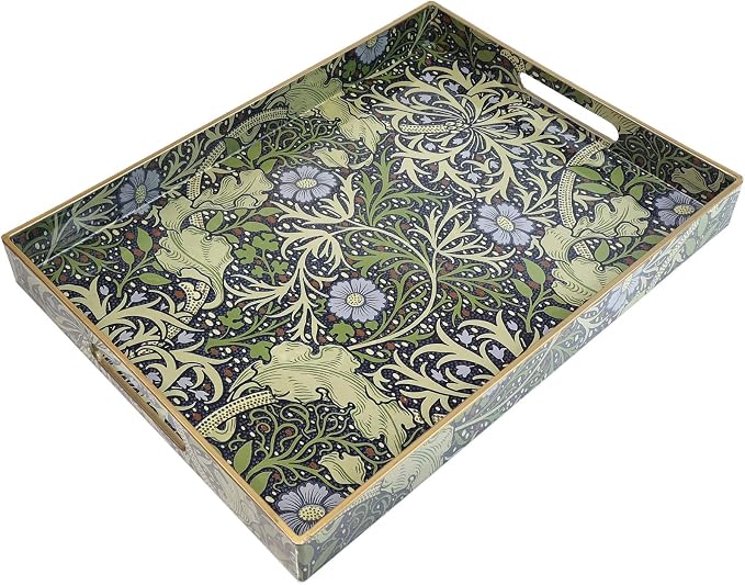 Spsyrine Serving Tray with Handles, Plastic Decorative Tray by Spsyrine