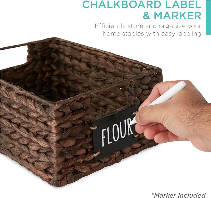 Best Choice Products Set of 4 9x12in Water Hyacinth Pantry Baskets, Woven - Image 2