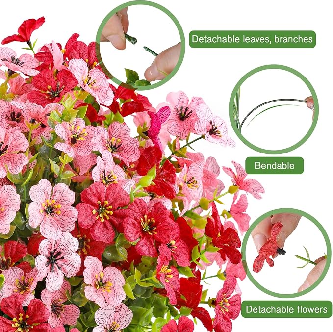 AGIRL Artificial Flowers Outdoor UV Resistant Fake Plant Garden Patio Decor | - Image 3