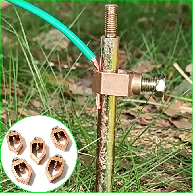 5 Pack 5/8"Copper plating Ground Rod Clamp, Diameter Copper plating Mechanical - Image 5