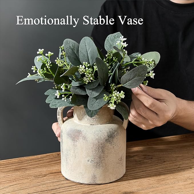 Emotionally Grounded Vase, Vaseking Ceramic Rustic Vase - Image 5