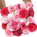 Alecono Hot Pink Artificial Flowers, Silk Fake Roses Combo Box Set | by AleconoBetterYourLife