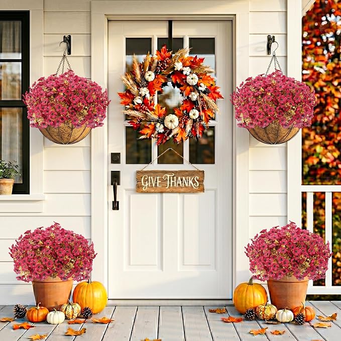 Artificial Flowers for Outdoor, Silk Flowers No Fade Fake Plastic Flowers Faux - Image 6