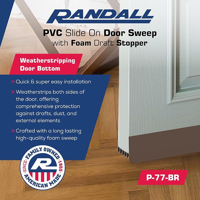 PVC Slide on Door Sweep with Foam Draft Stopper/Sweep - Image 3