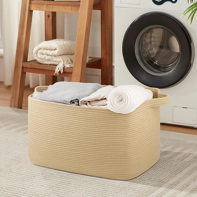 OIASKET 95L Extra Large Blanket Basket, Rectangle Nursery Blanket Storage - Image 5