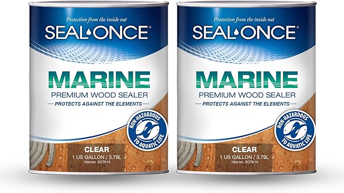 SEAL-ONCE Marine Ready Mix Penetrating Wood Sealer, 2 Gallon, Water-Based by SEAL-ONCE
