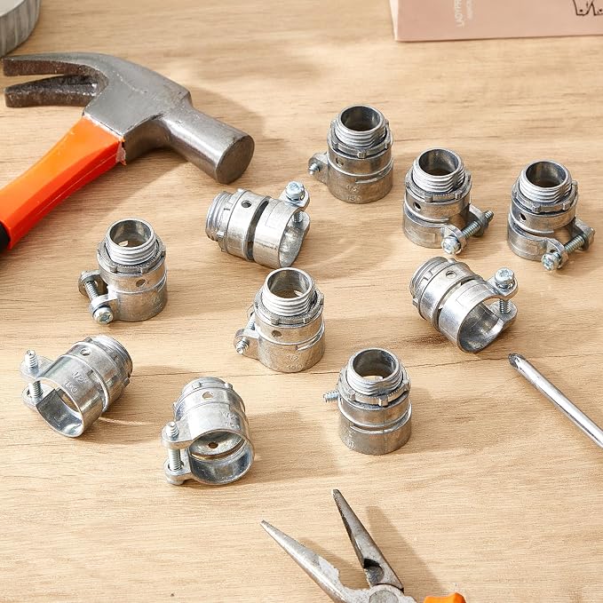 Yaocom 10 Pack 1/2-inch Squeeze Connectors Fittings FMC Flexible Metal Conduit - Image 6
