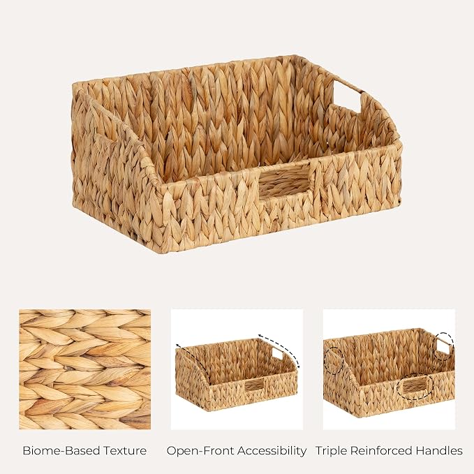 StorageWorks Pantry Baskets for Organizing, Hyacinth Storage Baskets, Wicker - Image 7