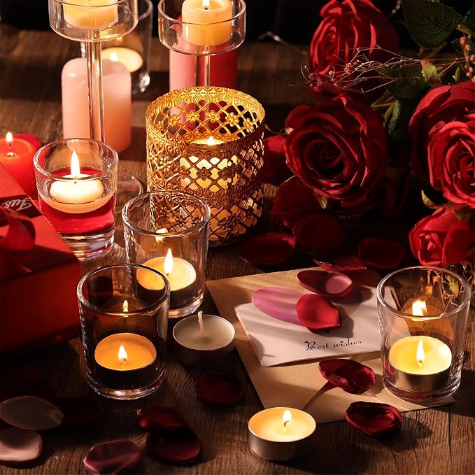 Letine 36-Pack Glass Votive Holders & White Tealights – Clean-Burning Smokeless - Image 9