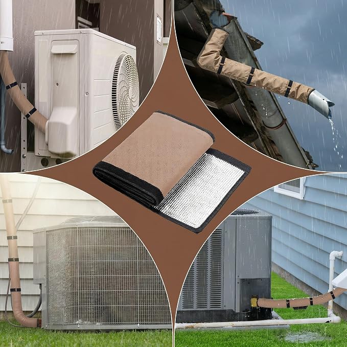 5 Layers HVAC Copper AC Line Pipe Insulation Cover Outdoor 72in x 10.2in - Image 8