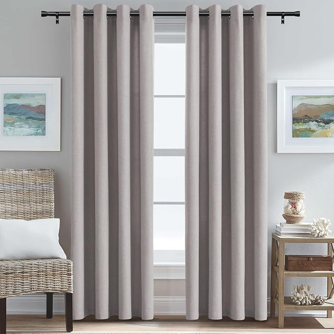 H.VERSAILTEX Room Darkening Farmhouse Curtains 96 inches Long 2 Panel Set by HVERSAILTEX
